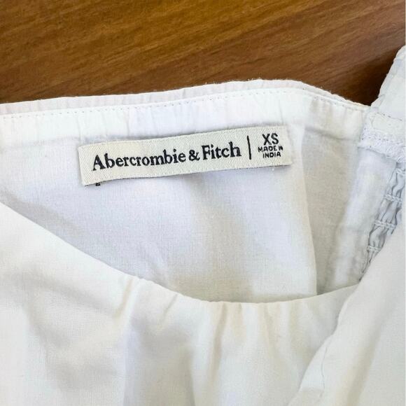 Abercrombie and fitch bubble strap white poplin top size XS corset cropped - Picture 8 of 10